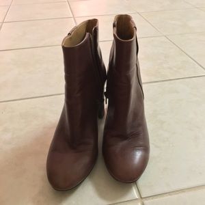 Brown Nine West high heeled booties